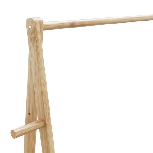  bambusz ruhaállvány polcokkal és kerekekkel 96x45,5x155,5 cm