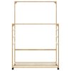  bambusz ruhaállvány polcokkal és kerekekkel 90x35x155 cm
