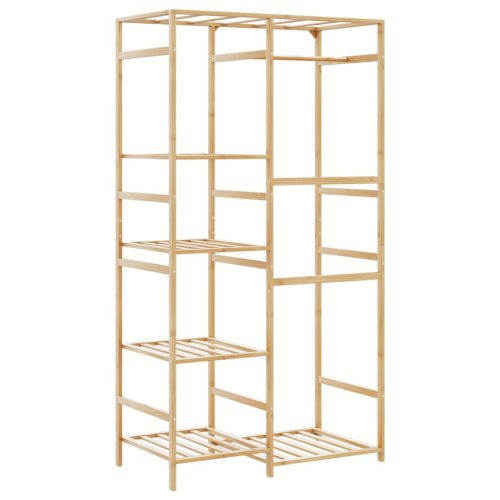  bambusz ruhaállvány polcokkal 100x50x184,5 cm