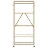  bambusz ruhaállvány polcokkal és kerekekkel 90x40x179,5 cm