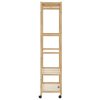  bambusz ruhaállvány polcokkal és kerekekkel 90x40x179,5 cm