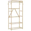  bambusz ruhaállvány polcokkal 80x40x175 cm