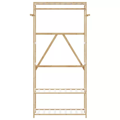 bambusz ruhaállvány polcokkal 80x40x175 cm