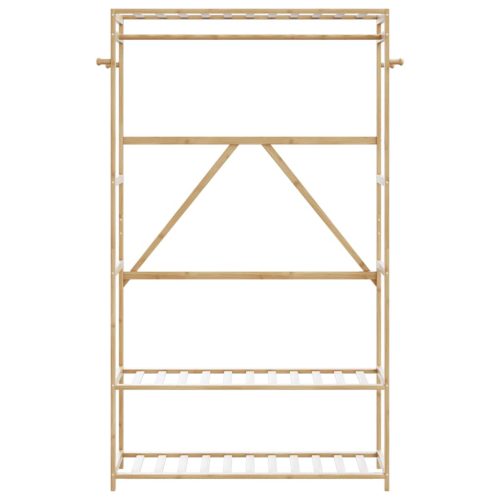  bambusz ruhaállvány polcokkal 110x40x175 cm