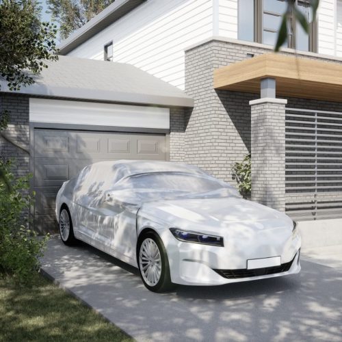  ezüstszínű fél autóhuzat kampókkal M