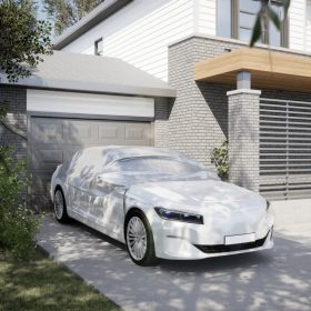  ezüstszínű fél autóhuzat kampókkal L