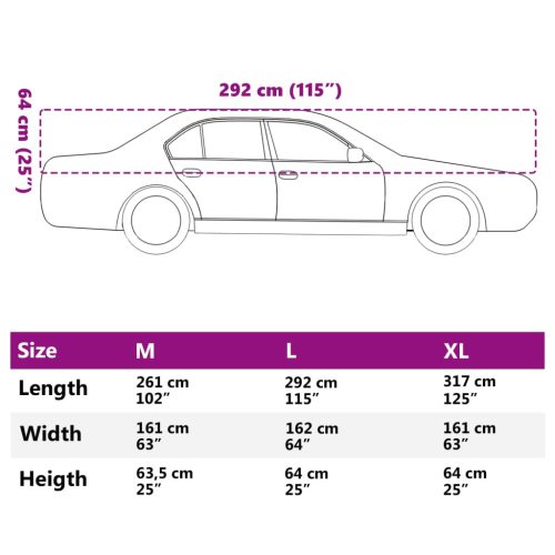  ezüstszínű PEVA fél autóhuzat kampókkal L