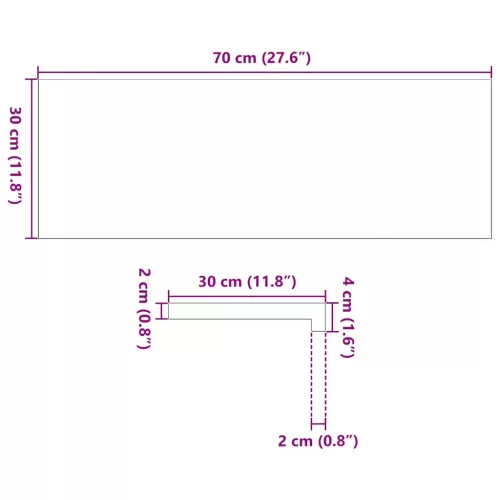  ablakpárkányok 2 db kezeletlen 70x30x2 cm tömör fa tölgyfa