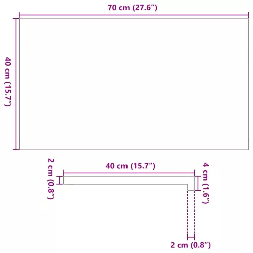  ablakpárkányok 2 db kezeletlen 70x40x2 cm tömör fa tölgyfa