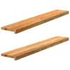  ablakpárkányok 2 db világosbarna 120x20x2 cm tömör fa tölgyfa