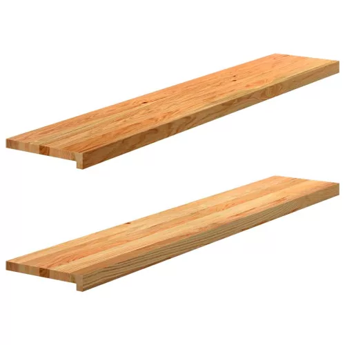  ablakpárkányok 2 db világosbarna 140x25x2 cm tömör fa tölgyfa