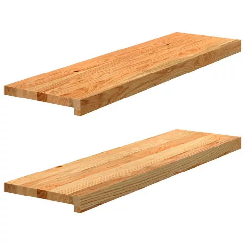  ablakpárkányok 2 db világosbarna 90x30x2 cm tömör fa tölgyfa