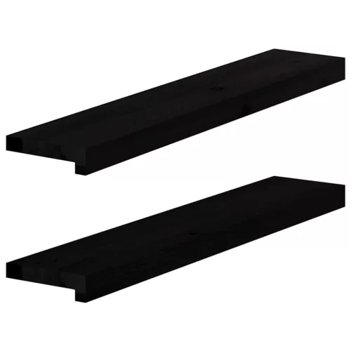  ablakpárkányok 2 db sötétbarna 80x15x2 cm tömör fa tölgyfa