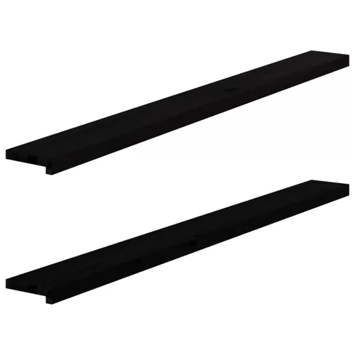  ablakpárkányok 2 db sötétbarna 160x15x2 cm tömör fa tölgyfa