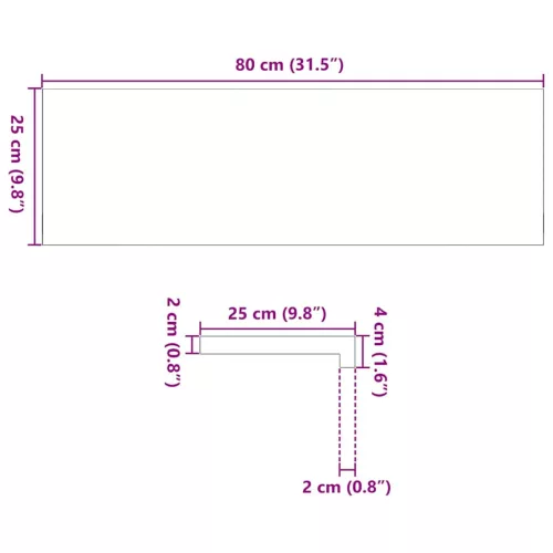  ablakpárkányok 2 db sötétbarna 80x25x2 cm tömör fa tölgyfa