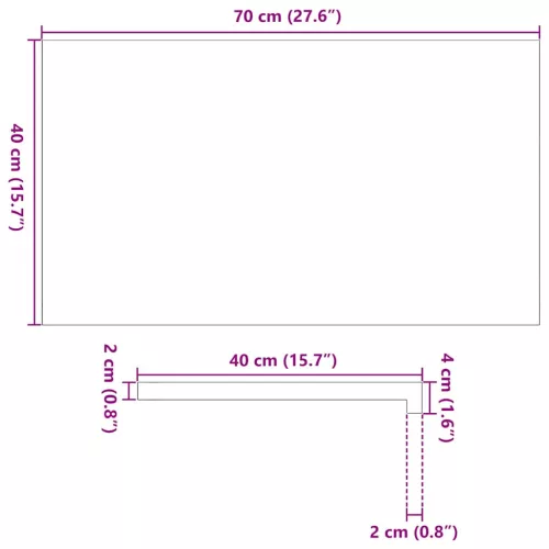  ablakpárkányok 2 db sötétbarna 70x40x2 cm tömör fa tölgyfa