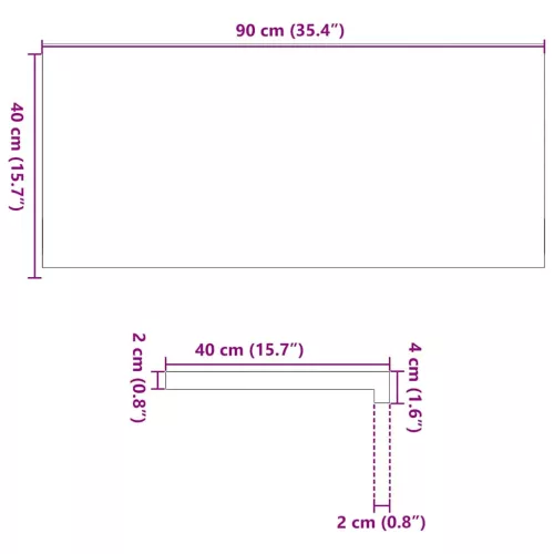  ablakpárkányok 2 db sötétbarna 90x40x2 cm tömör fa tölgyfa