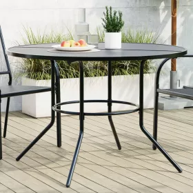  antracit porszórt acél kerek teraszasztal Ø110x72,5 cm