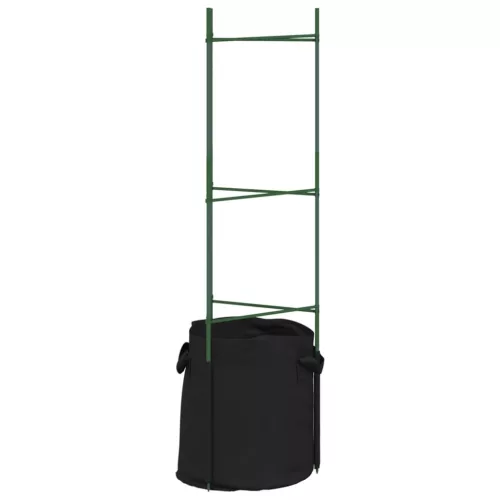  2 db acél és PP paradicsom ketrec növényzsákkal 116 cm