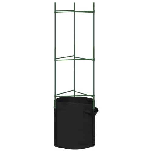  2 db acél és PP paradicsom ketrec növényzsákkal 116 cm