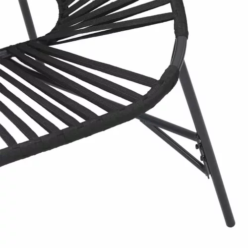  fekete polyrattan kerti tojás szék