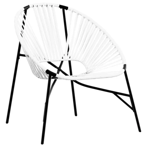  fekete fehér polyrattan kerti tojás szék