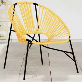  fekete és sárga polyrattan kerti tojás szék