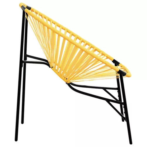  fekete és sárga polyrattan kerti tojás szék
