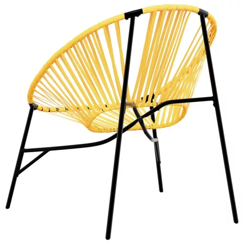  fekete és sárga polyrattan kerti tojás szék
