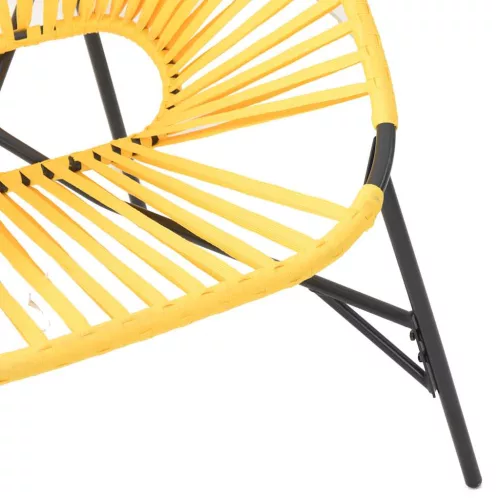  fekete és sárga polyrattan kerti tojás szék
