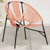  fekete és narancssárga polyrattan kerti tojás szék