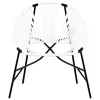  3 db fekete fehér polyrattan kerti szék szett