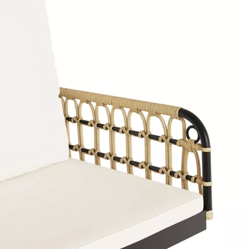  polirattan és acél hintaszék párnákkal 63 x 58 x 39 cm