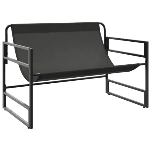  antracitszürke acél kerti pad párnával 113 cm
