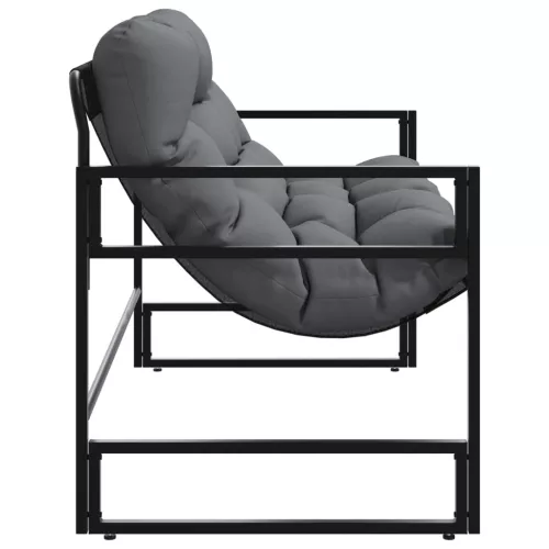  antracitszürke acél kerti pad párnával 113 cm