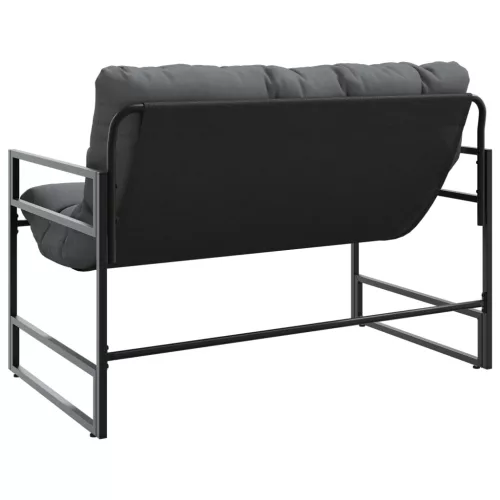  antracitszürke acél kerti pad párnával 113 cm