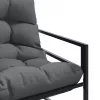  antracitszürke acél kerti pad párnával 113 cm