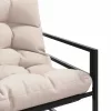  tópszínű acél kerti pad párnával 113 cm
