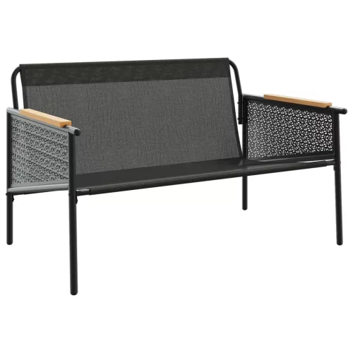  fekete acél kerti pad párnákkal 116 cm