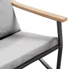  fekete acél kerti pad párnákkal 120 cm