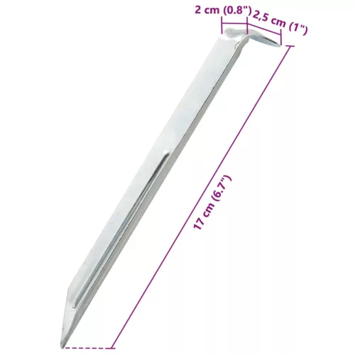  24 db horganyzott acél sátorszeg 17 cm Ø20 mm