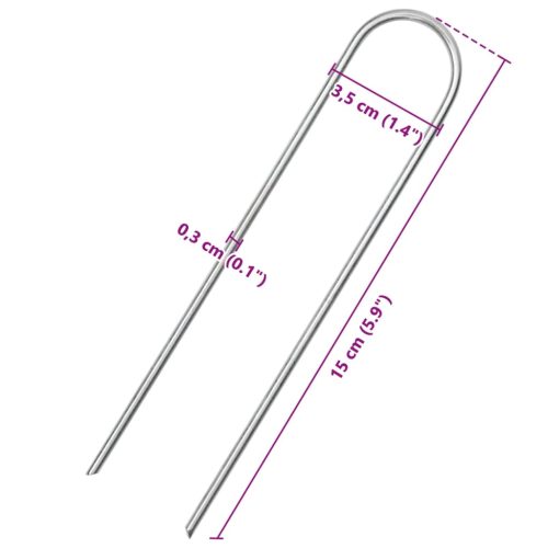  25 db U-alakú horganyzott acél talajcövek 15 x 3,5 cm