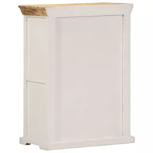  fehér-barna tömör nyers mangófa tálalószekrény 55 x 30 x 73 cm