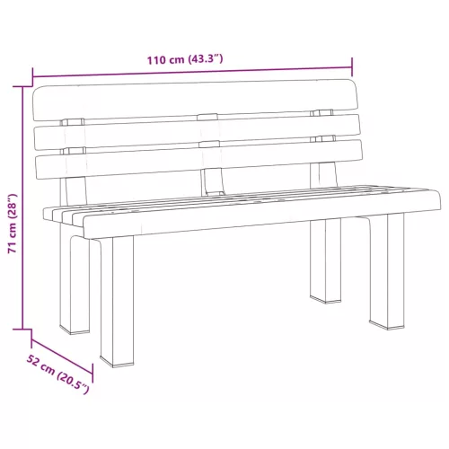  zöld polipropilén kerti pad 110 x 52 x 71 cm