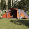  6 személyes szürke-narancssárga vízálló kupolás családi sátor