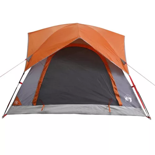  4 személyes szürke és narancssárga vízálló kupolás kempingsátor