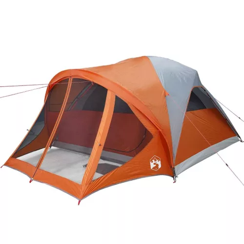  6 személyes szürke és narancssárga vízálló alagút családi sátor