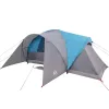 6 személyes kék vízálló kupolás családi sátor