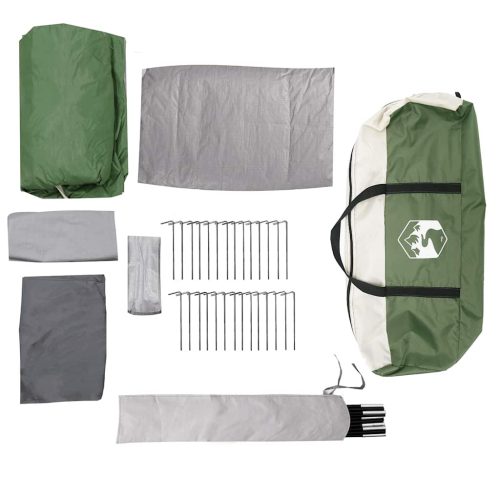  8 személyes zöld vízálló alagút alakú családi sátor