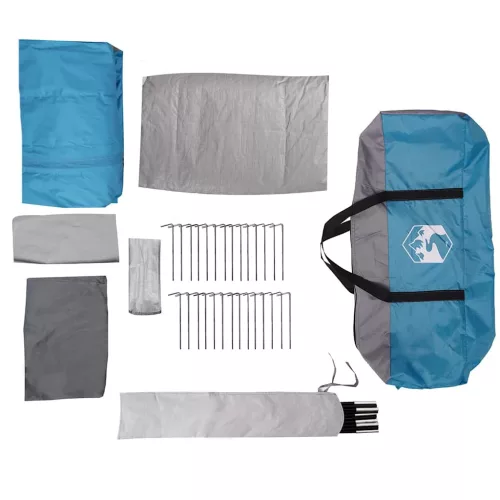  8 személyes kék vízálló alagút alakú családi sátor